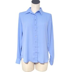 The Shirt Rochelle Behrens Long Sleeve Button Collar Dress Shirt Medium